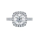 Cushion Cut Diamond Halo Engagement Ring